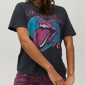 DAYDREAMER NWOT Rolling Stones 78 Band Tee Vintage Black Relaxed Fit 90s Rock